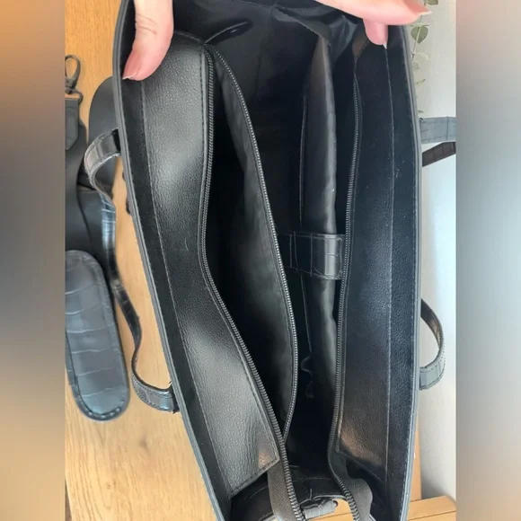 Beis | The Large Work Tote | Black Croc - Picture 13 of 17